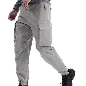 Pantalones Cargo Casuales para Hombre de Marca Privada, 100% Algodón, Cintura Media, Ligeros, con Múltiples Bolsillos, Lavado Oscuro, Color Liso - Product Image 2