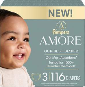 Pampers Amore, Talla 6 (23-44 lbs), 42 Unidades, Nuestro Mejor Pañal - Hipoalergénico y Sin Fragancia, Hasta un 100% a Prueba de Fugas, Suave - Product Image 2
