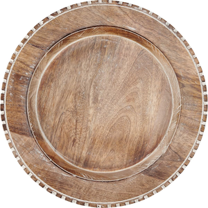 Assiette de recharge ronde en bois massif d'acacia la plus exigeante pour le restaurant Assiette de recharge en bois lavable pour aliments meilleure vente - Product Image 5