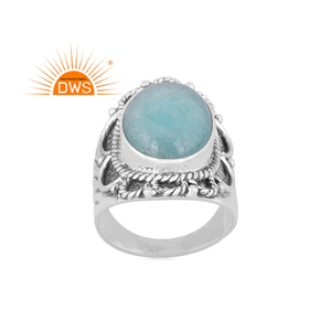 Newly Design Sterling Silver Natural Amazonite Gemstone <b>Statement</b> <b>Ring</b> Custom Jewelry For Women Gift For Her - Product Image 1