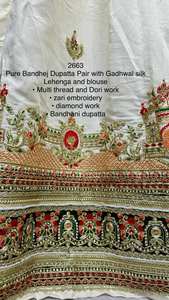 Designer Pure Bandhej Dupatta Paire avec Gadhwal soie Lehenga et chemisier - Product Image 3