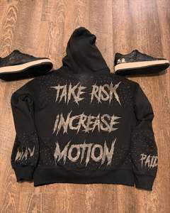 Sudadera con Capucha Corta de Algodón Grueso de 400 g/m² con Estampado DTG del Fabricante OEM, Sudadera con Capucha Gráfica Cruda con Estampado en Serigrafía - Product Image 2