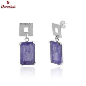 Nueva llegada creativa 925 plata esterlina Rosa turmalina cuarzo piedras preciosas joyería textura pendientes para mujeres - Product Image 5