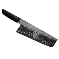 Pisau Golok Koki Baja Tahan Karat 9-Inci Buatan Tangan Kelas Industri Sarung Kulit Unik Gagang Cantik OEM Dapat Disesuaikan