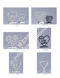 Factory Direct <b>Christmas</b> Metal & Wood Heart Sculpture with Wood Base-Eco-Friendly Customizable Tabletop Room Decor Gift - Product Image 2