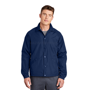 Veste coupe-vent en toile enduite personnalisée, col rabattable, durable, imperméable, à capuche, légère, pour homme, vêtements décontractés de plein air - Product Image 3