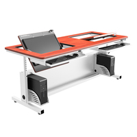 VersaDesk Revolution Bureau debout moderne Blanc/Cerise Hauteur réglable Fonction pliable pour la maison Bureau École Utilisation extérieure