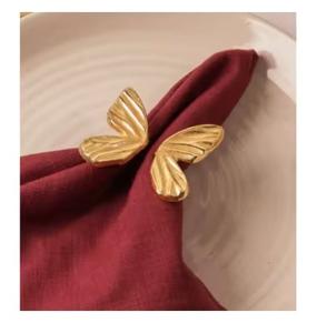 Servilleteros de alta calidad, servilleteros decorativos de mariposa de Color dorado para bodas y eventos, decoración de mesa, servilletero - Product Image 3