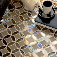 Carreaux muraux modernes carrés, sûrs, incassables, irisés et polis pour piscine intérieure, escalier, salle à manger, mosaïque de piscine, épaisseur 4 mm