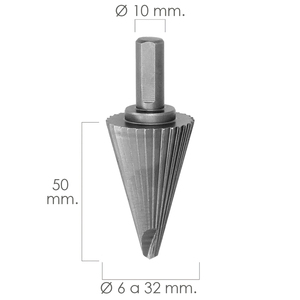 Fresa Conica HSS O/ 6-32 mm. Per Trapano / Fresatrice - Product Image 2