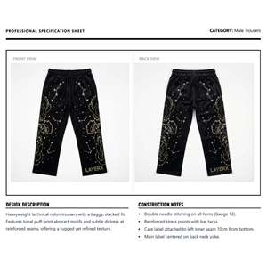Pantalons de survêtement pour hommes, coupe droite, lourds, avec strass thermocollés, style streetwear, doublure en polaire, imprimé pailleté, logo personnalisé, OEM - Product Image 6