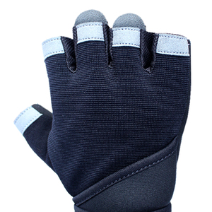 ถุงมือยกน้ำหนักแบบขายส่ง พร้อมที่รัดข้อมือ ปิดด้วยแถบตีนตุ๊กแก ครึ่งนิ้ว ไนลอน กันน้ำ สำหรับออกกำลังกาย 男女兼用 - Product Image 3