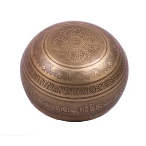 ชามโยคะทำจากทองเหลืองโบราณทำจากเนปาลโลโก้ตามธีมบรรเทาความเครียดสลักรูปจักระสำหรับเป็นของที่ระลึกที่สมบูรณ์แบบ - Product Image 2