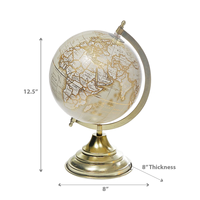 Escultura de Metal Chapada en Oro Pulido de Diseño Novedoso, Globo Terráqueo Decorativo para el Hogar, Artesanía Moderna