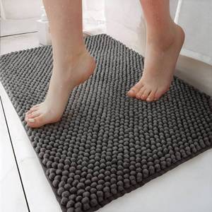 พรมห้องน้ำไมโครไฟเบอร์สีเทาอุ่นลายสับปะรด กันลื่น ซักได้ ขนาด 50x80 ซม. - Product Image 1