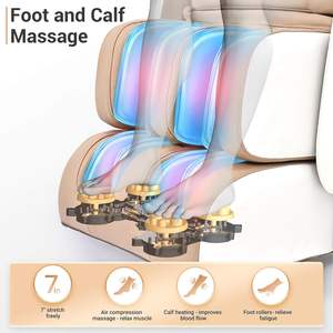 Fauteuil de massage corps entier avec chaleur, zéro gravité, shiatsu, pétrissage, 20 modes automatiques, fonction pieds, port de charge USB, écran tactile - Product Image 4