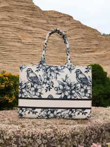 Haute qualité léger femmes toile sac à main à la mode fermeture à glissière sac à bandoulière pour travail voyage Shopping impression cadeau - Product Image 6