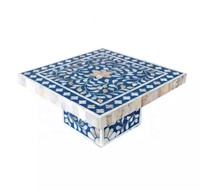 Support à gâteau carré en bois et nacre, petit format, couleur et logo personnalisables, lavage à la main uniquement - Vente chaude