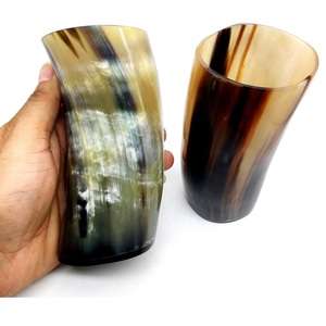 Verres à boire viking en corne de buffle de vache faits à la main avec taille personnalisée verre à corne courte couleur naturelle - Product Image 2