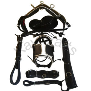 Harnais de conduite en nylon breveté synthétique noir élégant avec harnais de chariot de cheval durable de bride de Piepin de concepteur - Product Image 1