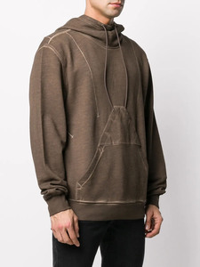 Sudadera con capucha marrón para hombre con diseño único de punto frontal Sudadera con capucha informal de manga larga con bolsillo de canguro para - Product Image 3