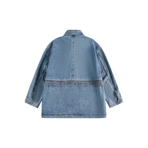 เสื้อแจ็กเก็ตผ้าฝ้าย100% สำหรับผู้ชายเสื้อแจ็กเก็ตผ้าเดนิมสีเทาวินเทจสำหรับฤดูหนาวโลโก้ตามสั่งใหม่ - Product Image 2