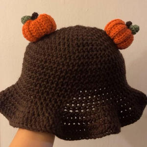 Sombrero de Ganchillo Hecho a Mano con Diseño de Calabaza y Fantasma para Fiesta de Halloween |   Ropa para Festivales al Aire Libre para Niños y Adultos - Product Image 3