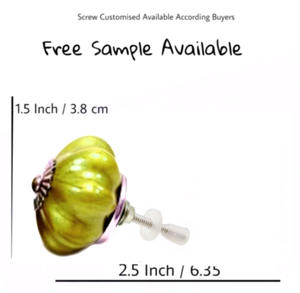 Perillas de gabinete de cerámica de melón de neón verde dorado para baño Villa almacén al aire libre dormitorio/vestidor/Cocina/cajón de sala de estar - Product Image 3