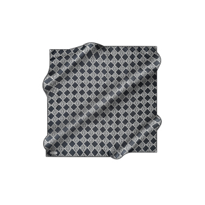 Geometric Pattern Silk Square Scarf Black and White Custom Design - Product Image 1