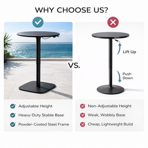 Mesa <span class=keywords><strong>de</strong></span> Comedor Exterior Ajustable <span class=keywords><strong>de</strong></span> Aluminio Comercial Moderna, Muebles <span class=keywords><strong>de</strong></span> Jardín Metálicos Extensibles para Cafetería y Hotel, para Uso en Cocina - Product Image 6