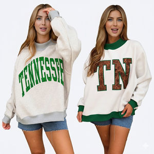 เสื้อสเวตเชิ้ตเปลือยไหล่สำหรับผู้หญิงเสื้อสเวตเชิ้ตแบบเปลือยไหล่ปล่อยไซส์ใหญ่พิเศษออกแบบได้ตามต้องการ - Product Image 6