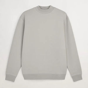 Nueva llegada clásico de los hombres de gran tamaño de cuello redondo de color sólido 100% sudadera de algodón logotipo personalizado gota hombro lavado pulóver - Product Image 3