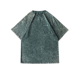 เสื้อยืดทรงหลวมแบบดรอปโชว์เดอร์ ล้างสีแบบแอซิดวอช สำหรับผู้หญิง พิมพ์โลโก้ตามสั่ง เป็นมิตรต่อสิ่งแวดล้อม ผ้าฝ้าย 100% สวมใส่สบายๆ - Product Image 4