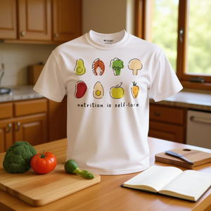 T-shirt Unisex in Cotone Girocollo a Maniche Corte con Stampa 'Nutrition Is Self Love', Abbigliamento Promozionale Ecologico - Product Image 3