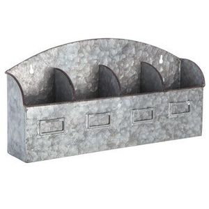 Caddy galvanisé décoratif avec sections pour serviettes, couverts et condiments, parfait pour les repas en plein air et les pique-niques en famille - Product Image 4