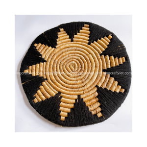 Jacinthe d'eau naturelle faite à la main rustique moderne Art Antique tenture murale panier décoration murale décor à la maison fabriqué au Vietnam - Product Image 1