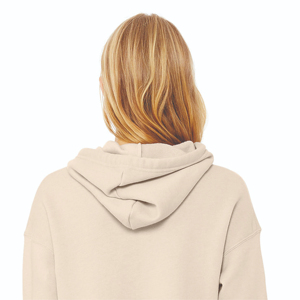 Sudadera con capucha corta Clásica de Invierno con cremallera completa para mujer 55% algodón 45% Spandex de gran tamaño recortada estilo hombro caído impreso océano - Product Image 6