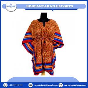 New Arrival Ladies <b>Kaftan</b> Free Size Pure Cotton Hand Block Printed Fashionable Beach <b>Kaftans</b> for Sale at Cheap Price - Product Image 4