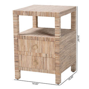 Meubles de chambre à coucher de luxe à 2 tiroirs en toile de gazon tissée bohème antique pour la maison pour le salon - Product Image 5