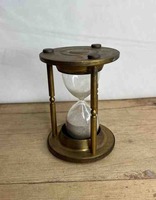 Minuterie à oeufs vintage en laiton massif Horloge de sable de 14 minutes Décoration intérieure de style antique Pièce de collection