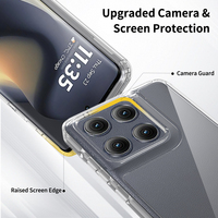 Coque de téléphone semi-transparente de luxe haut de gamme avec bords en TPU + acrylique, dos magnétique, cadre flexible en TPU, absorption des chocs, coins givrés