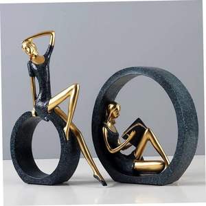 Adornos de Arte de mesa de resina, artesanía, escultura artística de estilo Simple moderno, adornos de exhibición para sala de estar, decoración Interior del hogar - Product Image 6