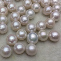 AA + naturel 12-14mm rond perle d'eau douce en vrac demi et non percé croustillant et lumineux polyvalent pour la fabrication de bijoux