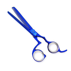 Fantaisie Poignée Cheveux Amincissement Ciseaux Bleu Couleur Coupe De Cheveux Salon Ciseaux Cheveux Élégant Barber Amincissant Ciseaux - Product Image 1