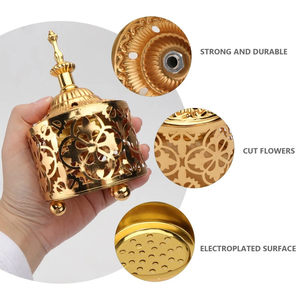 Elegant Eco-Friendly Natural <b>Bakhoor</b> Incense <b>Burner</b> Arabic Oud Holder for Living Room Bedroom Office and Islamic Decor - Product Image 6