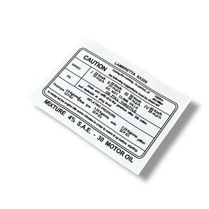 CORRECT SX200 Running In sticker (en inglés) - Product Image 1