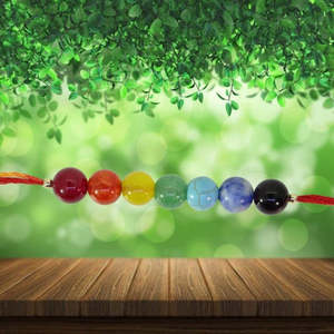 NOVAMART Fine Multicolour 7 Chakra Healing <b>Stone</b> <b>Bracelet</b>/Rakhi for Brother/Bhai/Bhaiya/Bro-Arihant <b>Gems</b> Jewels Wholesale Export - Product Image 4