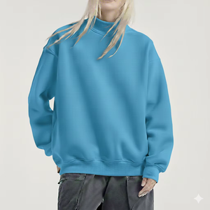 Sweat-shirt en molleton doux à col montant surdimensionné pour femmes de qualité supérieure, confortable pour l'hiver, décontracté pour tous les jours, streetwear - Product Image 1
