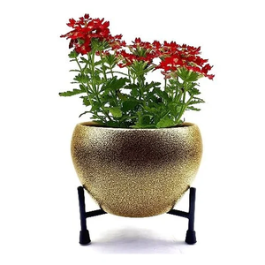 ที่ปลูกต้นไม้โลหะเคลือบเงาสีทองอุปกรณ์ตกแต่งบ้านและสวนจากอินเดีย2025ใหม่ - Product Image 4