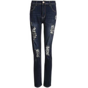 Wholesale New Design Distressed Ripped Denim Men Jeans Slim Fit Straight Style Medium Mid Casual <b>Winter</b> Jeans 100% Cotton Quick - Product Image 3